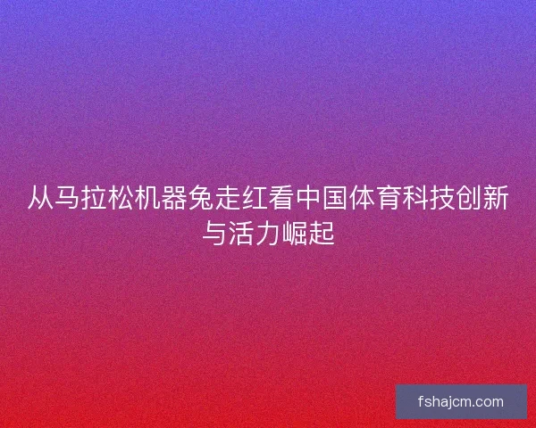 从马拉松机器兔走红看中国体育科技创新与活力崛起